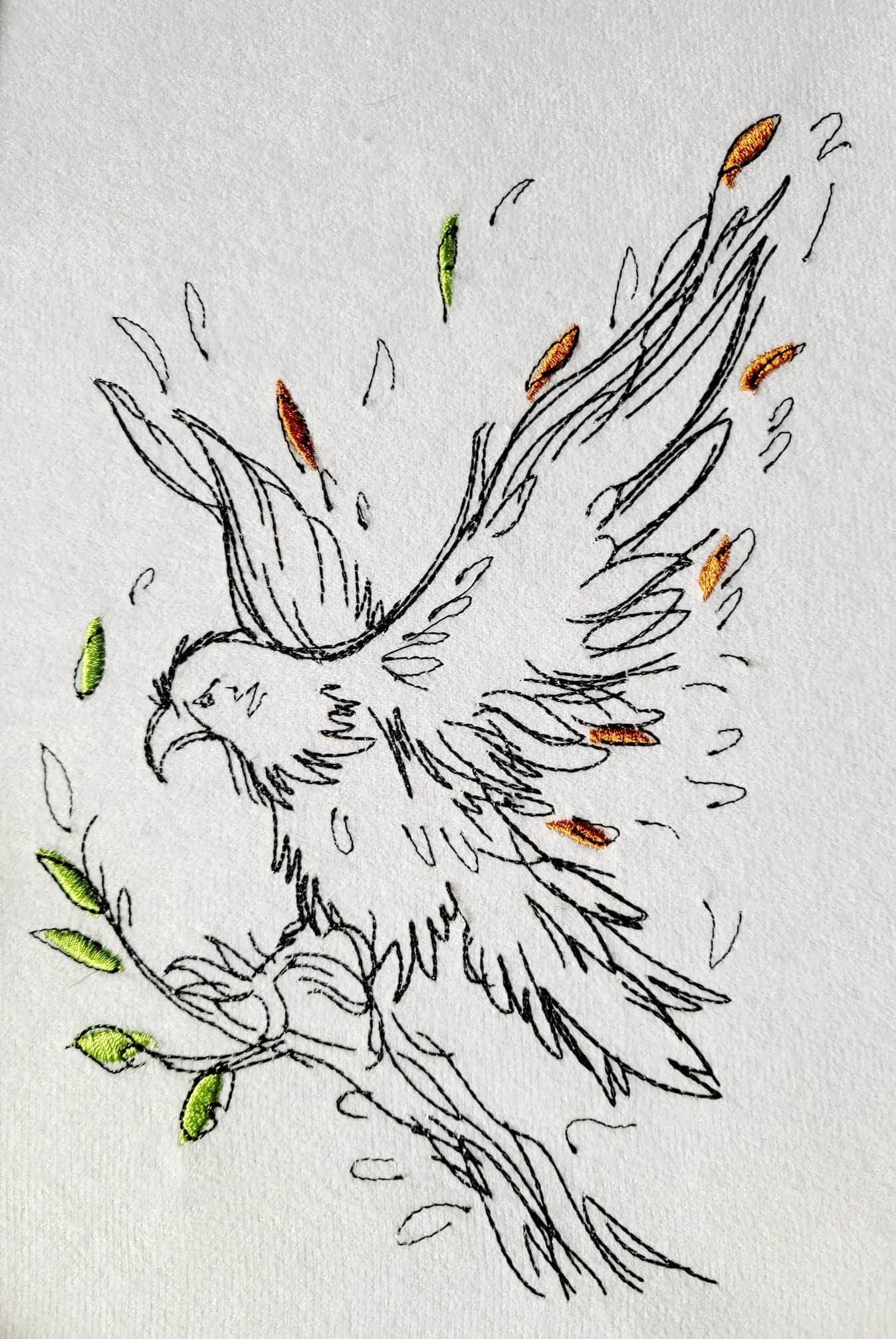 Adler Stickdatei – filigranes Naturmotiv für kreative Projekte - Sewando