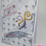 Digiset Herzschloss mit Schlüssel Plotterdatei, Sublimation, Digistamp, Digipaper - Sewando