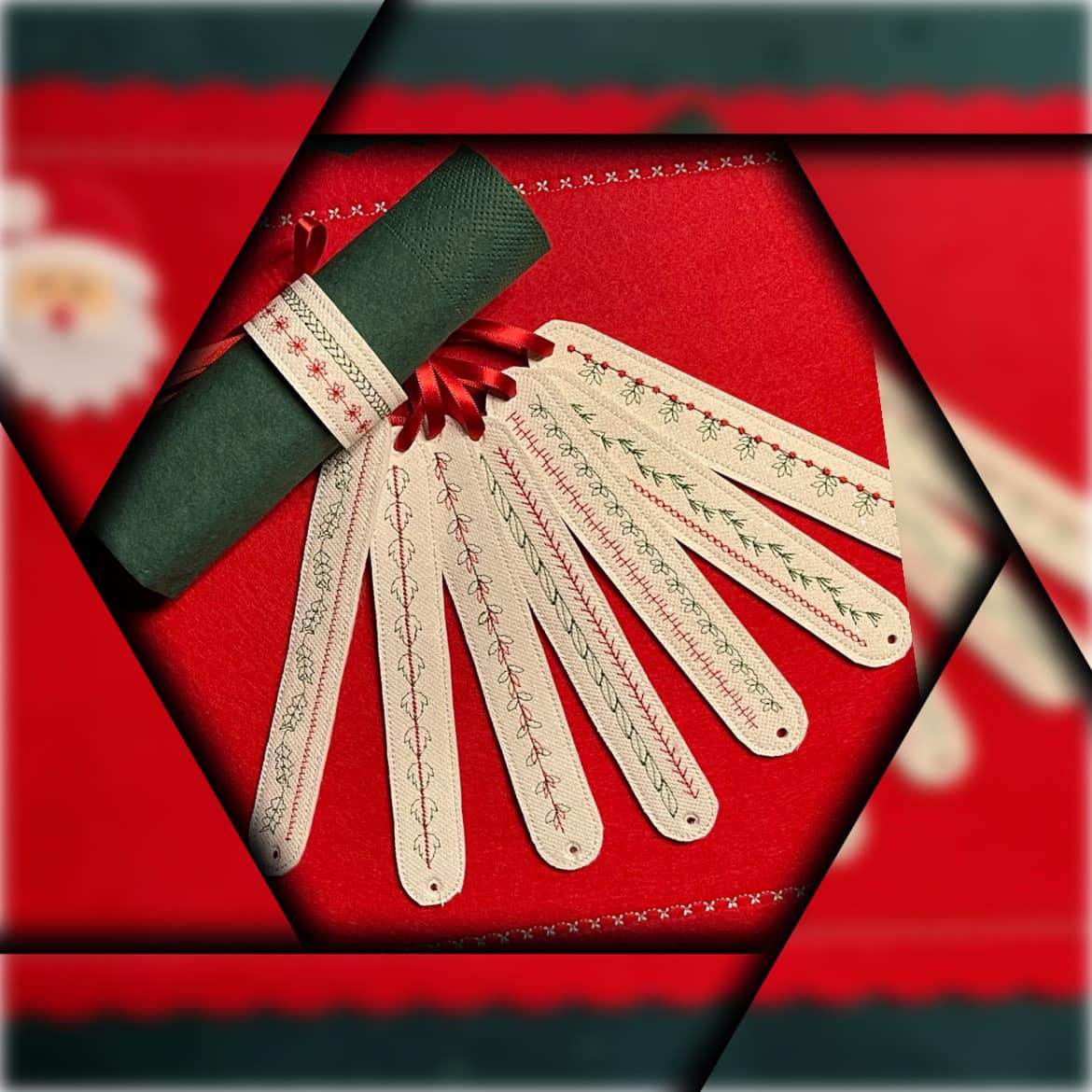 Stickdatei - Serviettenringe mit Schmuckband (8 Motive) - Sewando