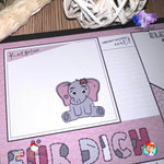 Digiset „Eli und Lou, die Elefanten“ Digipaper, Digistamp - Sewando