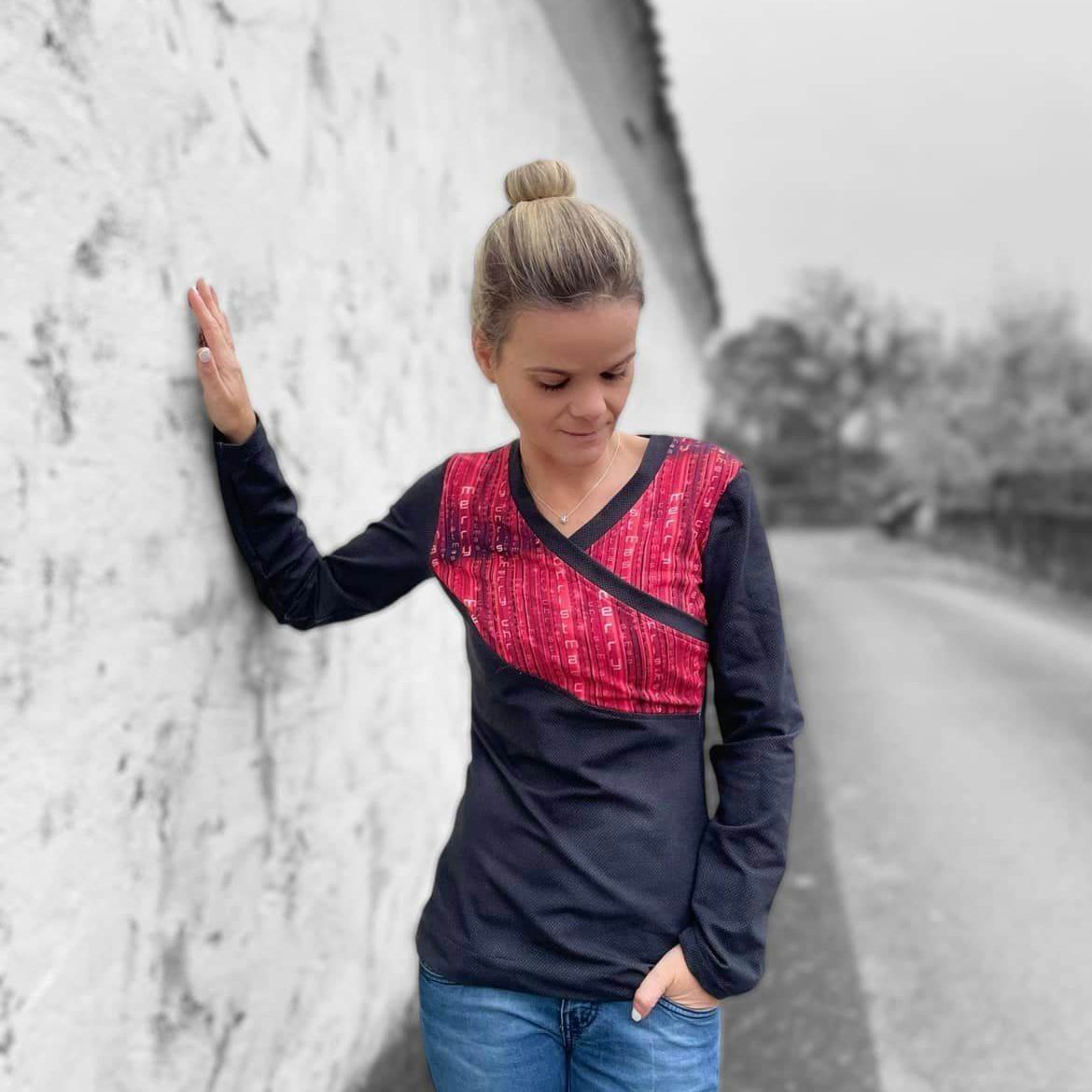 Schnittmuster Shirt Fran mit Wickeloptik Gr. 32-48 - Sewando