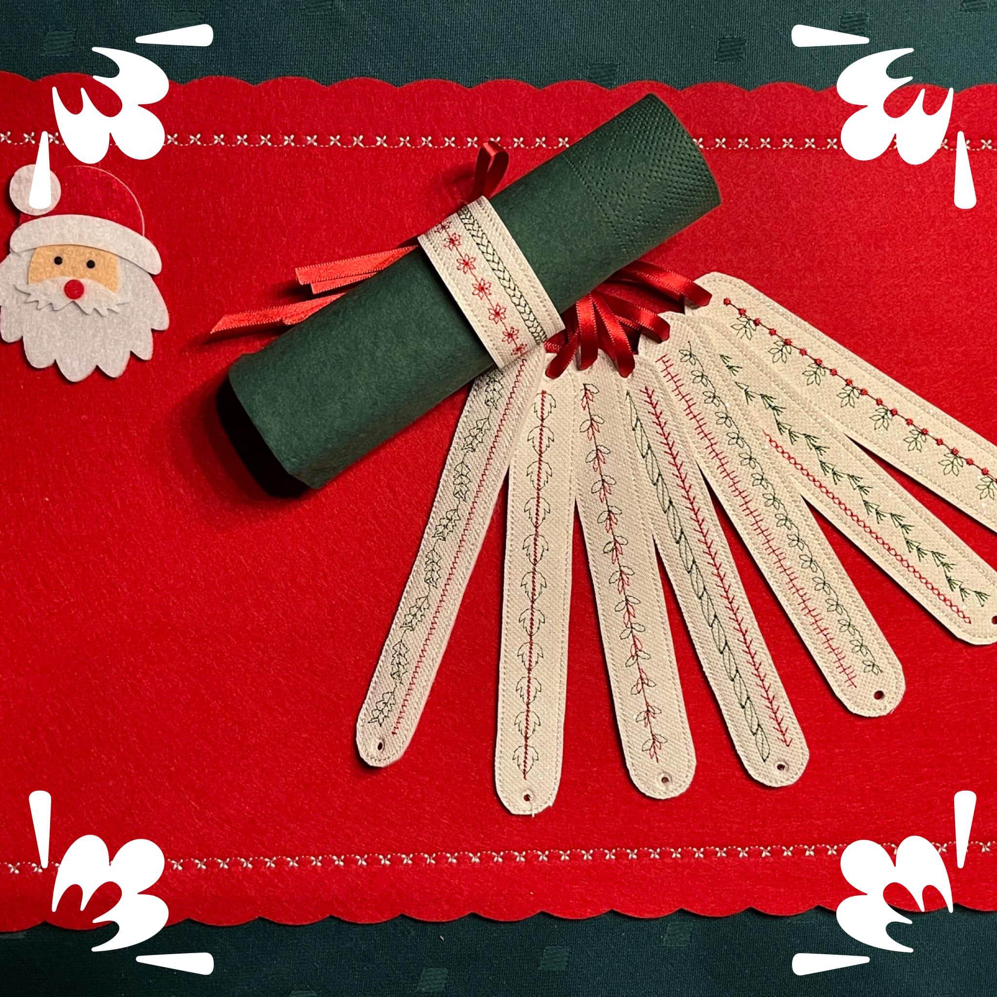 Stickdatei - Serviettenringe mit Schmuckband (8 Motive) - Sewando