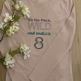 Stickdatei - Ich bin frech, wild und endlich ..... (Zahl 1-9) - Sewando