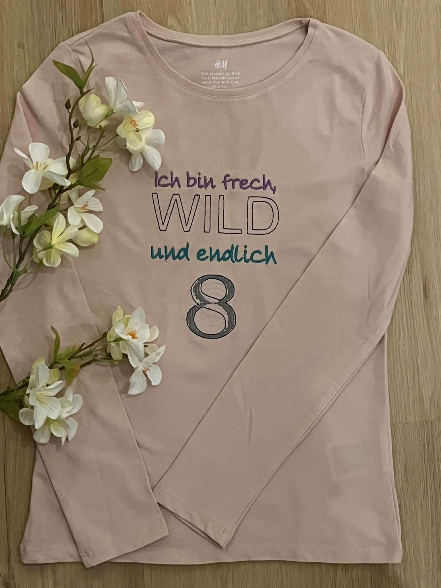 Stickdatei - Ich bin frech, wild und endlich ..... (Zahl 1-9) - Sewando