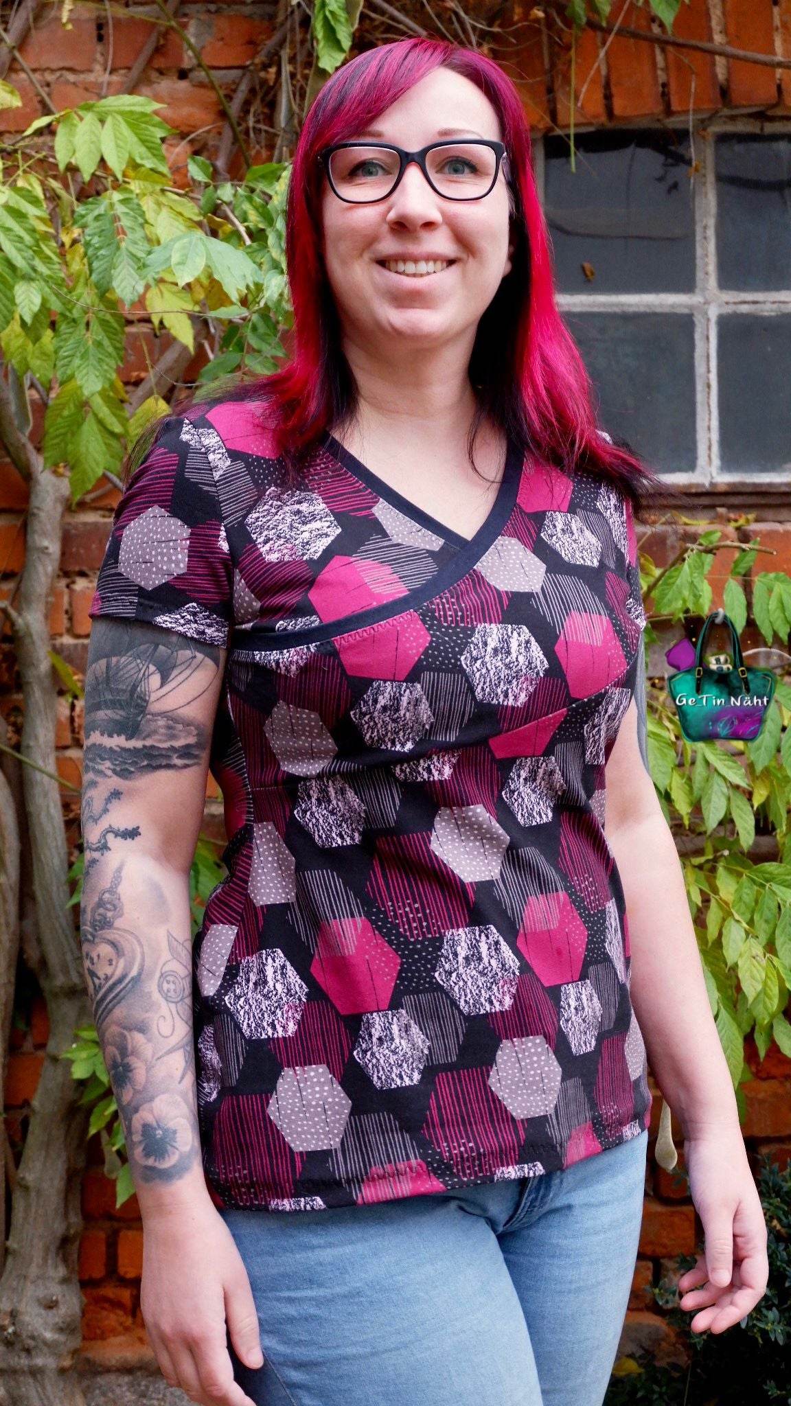 Schnittmuster Shirt Fran mit Wickeloptik Gr. 32-48 - Sewando