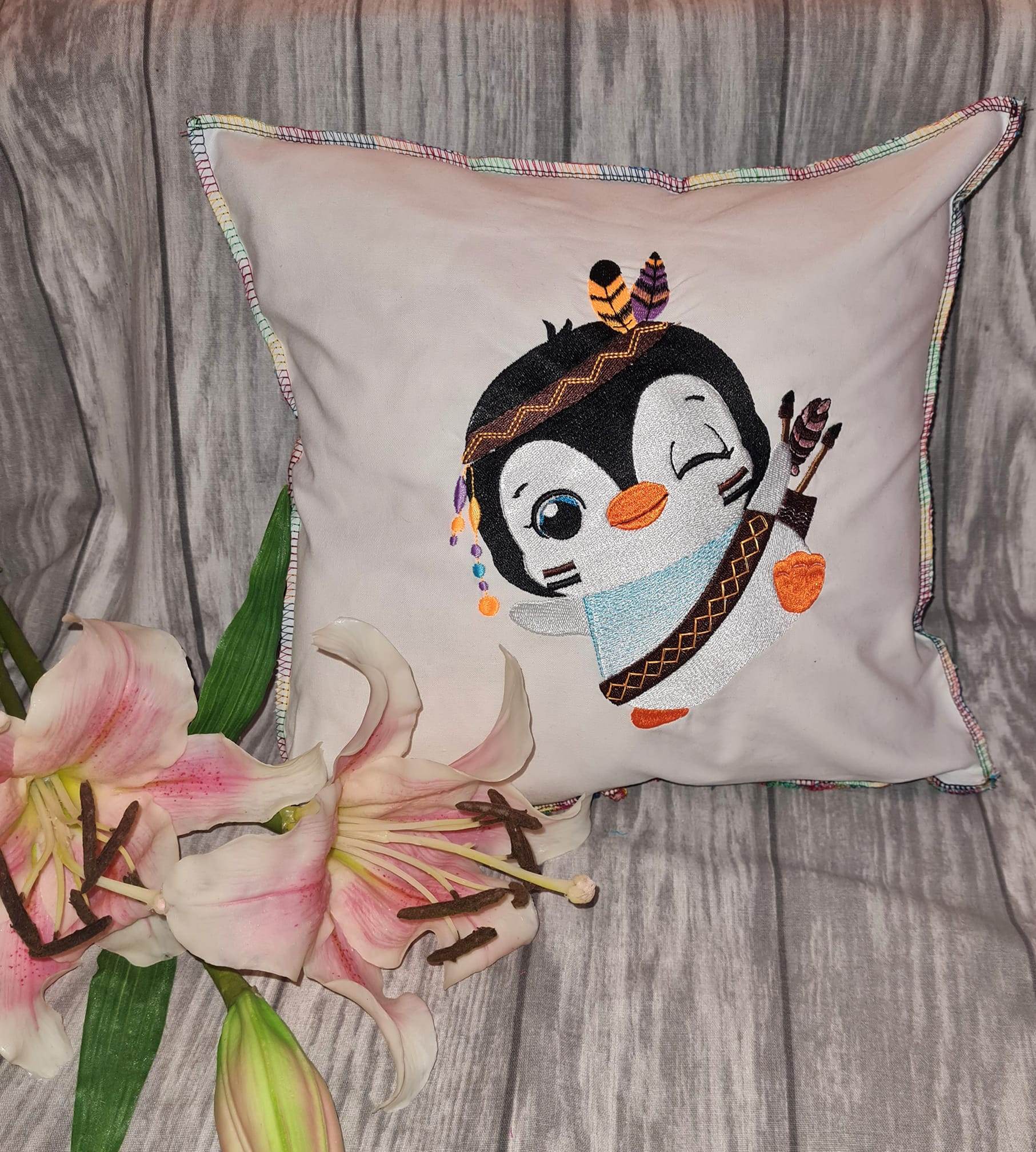 Pinguin Stickdatei – fröhliches Motiv für Kinderkleidung & Geschenke - Sewando
