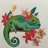 Chamäleon Stickdatei – farbenfrohes Motiv für Kleidung, Taschen & Deko - Sewando