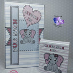 Digiset „Eli und Lou, die Elefanten“ Digipaper, Digistamp - Sewando