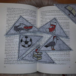 Stickdatei - Leseecken / Lesezeichen, 24 Motive (Single Line) - Sewando