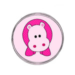 Stickdatei Doodle Button Nilpferd - Rahmen ab 10 cm x 10 cm, Redwork, Applikation, Tier, Aufnäher - Sewando