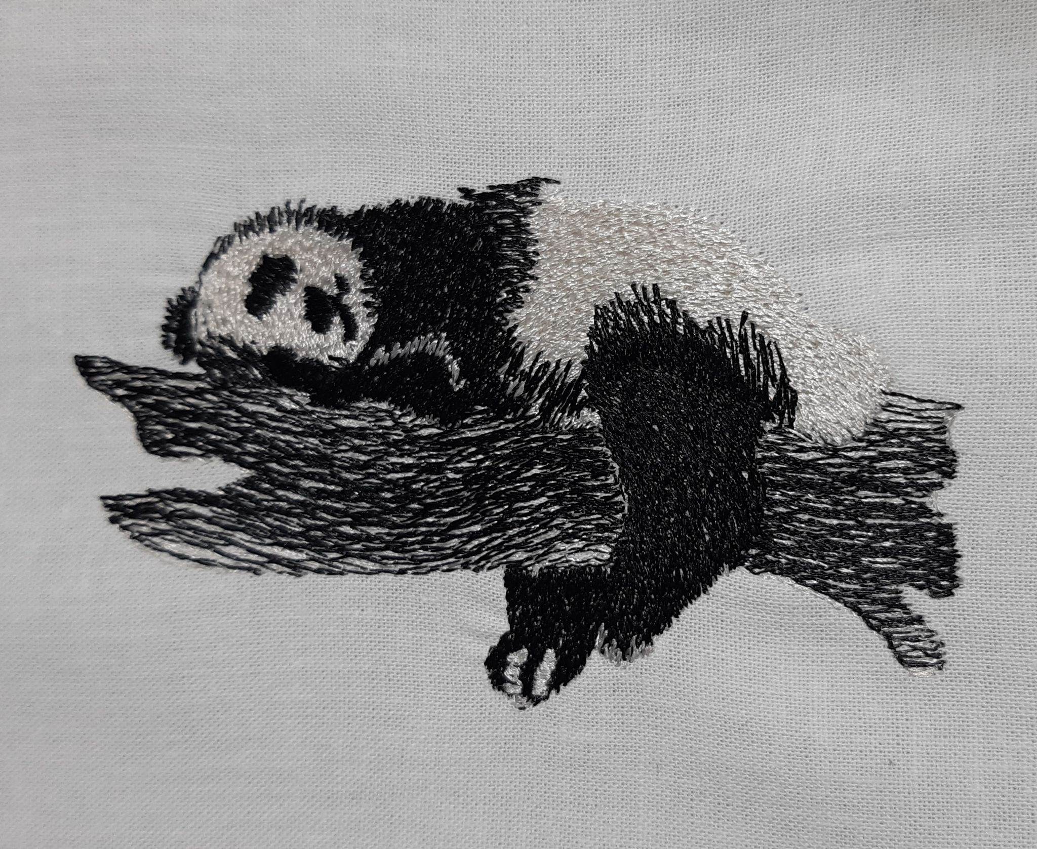 Panda Stickdatei – für entspannte Stunden auf Stoff - Sewando