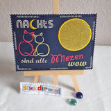 4x Stickdatei "Miezen" ITH und Text