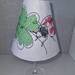 Stickdatei - Weinglas-Lampenschirme mit div. Motiven - Sewando