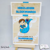Plotterdatei Wassermann mit Anemone Sublimation, Digistamp, Digipaper ! - Sewando