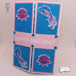 Plotterdatei Fische mit Seerose Sublimation, Digistamp, Digipaper - Sewando