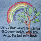 Stickdatei Trauerspruch - Wenn der Wind durch die Blätter weht - Sewando