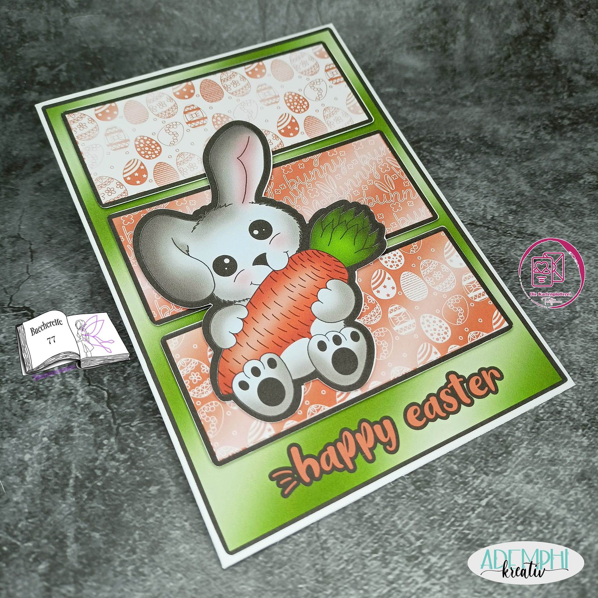 Digiset Hase Hoppla Plotterdatei, Sublimation, Digistamp, Digipaper - Sewando