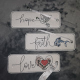 Stickdatei - Lesezeichen "Glaube - Liebe - Hoffnung"