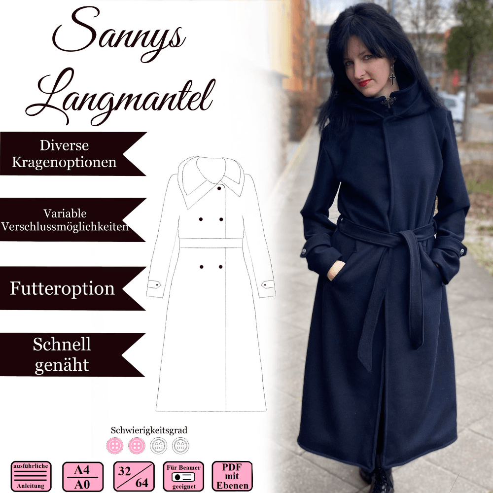 Sannys Langmantel – Gr 32-64 – EBook und Nähanleitung - Sewando