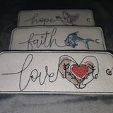 Stickdatei - Lesezeichen "Glaube - Liebe - Hoffnung"