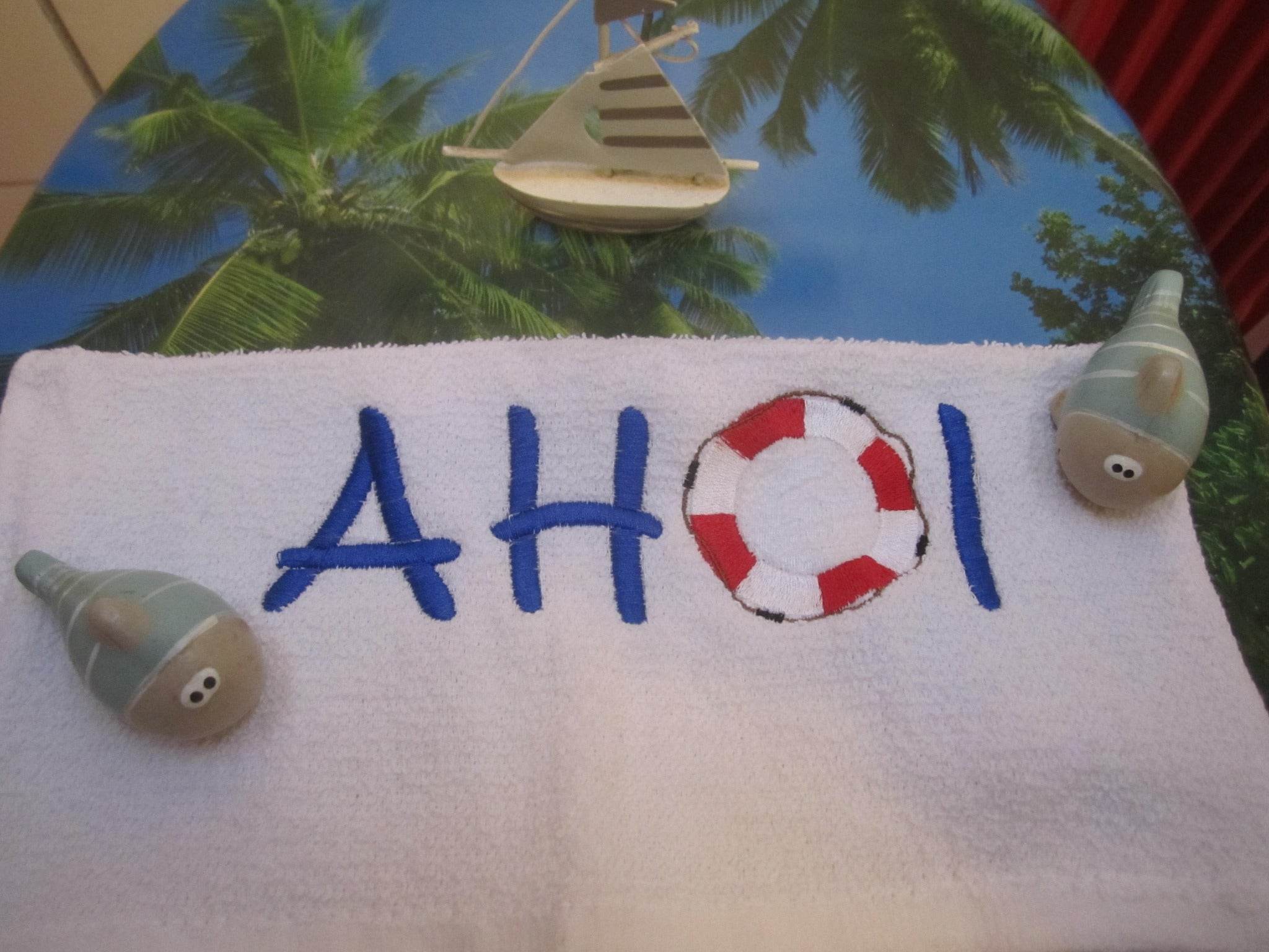 Stickdatei - AHOI mit Rettungsring - Sewando