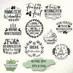 Weihnachts-Plotterdateien - 10 festliche Schriftzüge als SVG, PNG, EPS & DXF - Sewando