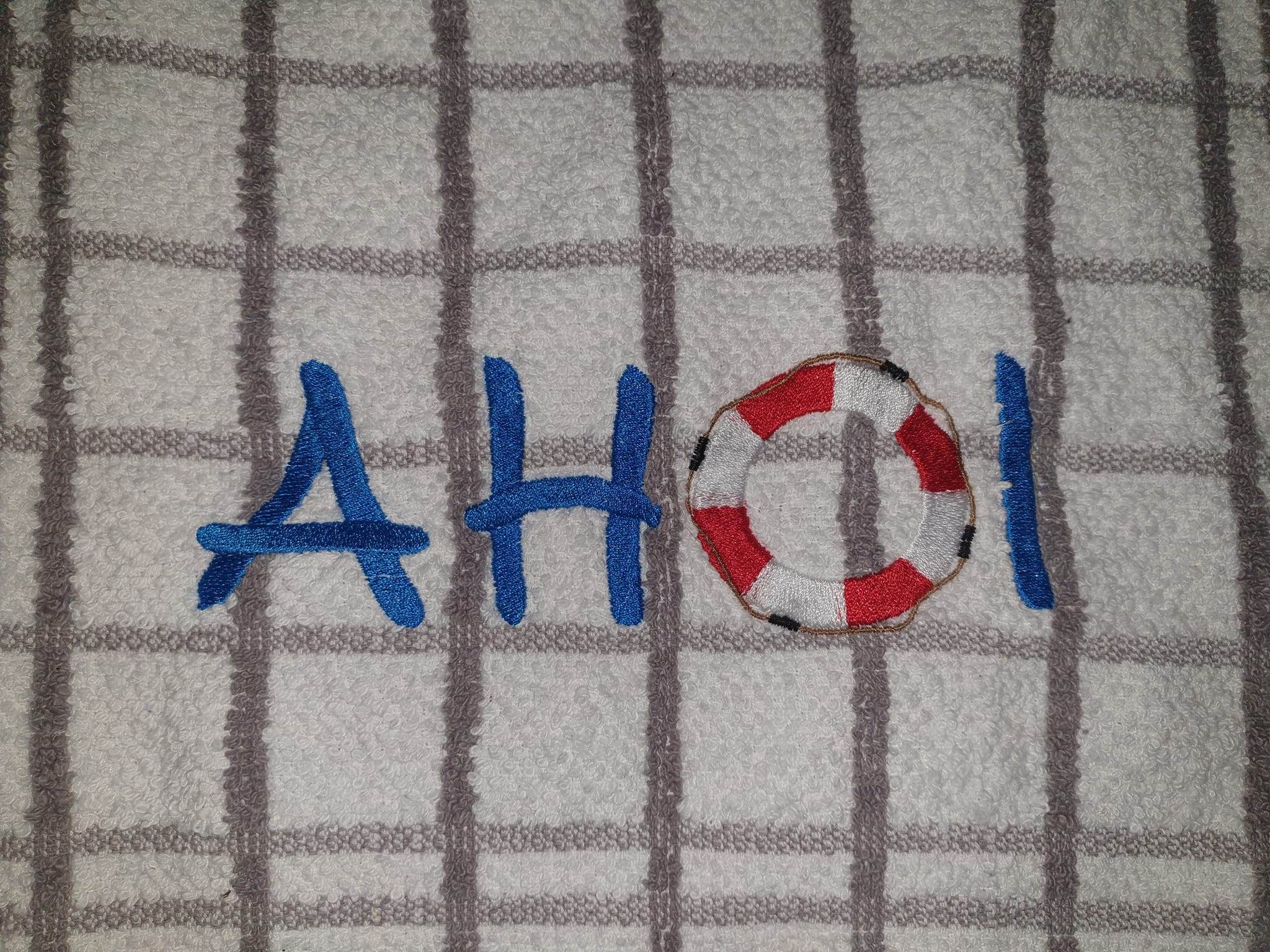 Stickdatei - AHOI mit Rettungsring - Sewando