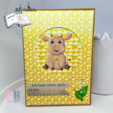 Plotterdatei Stier Hugo mit Maiglöckchen Sublimation, Digistamp, Digipaper ! - Sewando