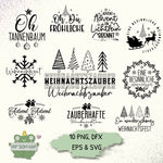 Weihnachts-Plotterdateien - 10 Schriftzüge & Motive als SVG, PNG, EPS & DXF - Sewando