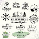 Weihnachts-Plotterdateien - 10 Schriftzüge & Motive als SVG, PNG, EPS & DXF - Sewando