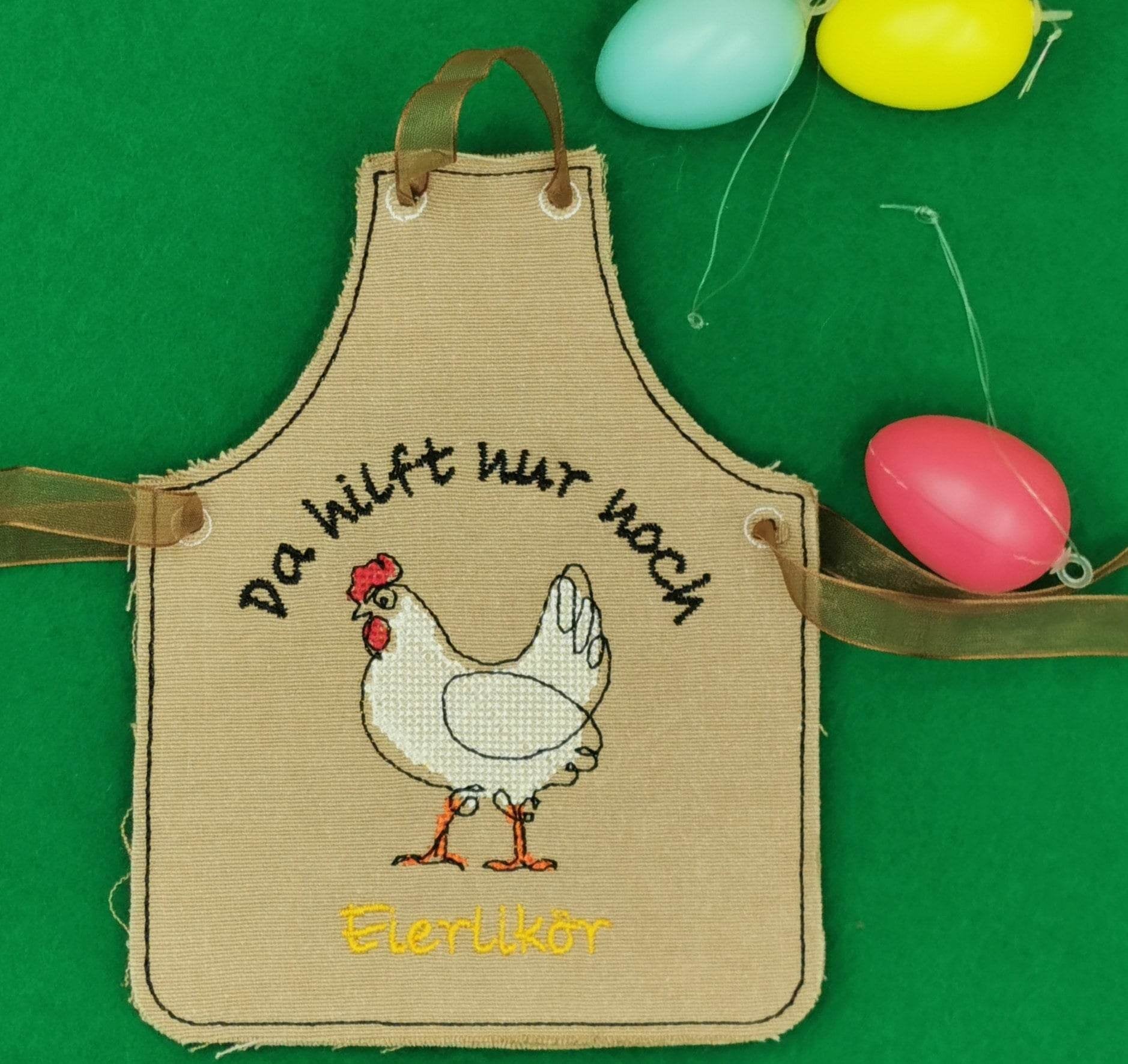 Stickdatei - ITH Mini-Flaschenschürzen Eierlikör (kleine Flaschen) - Sewando