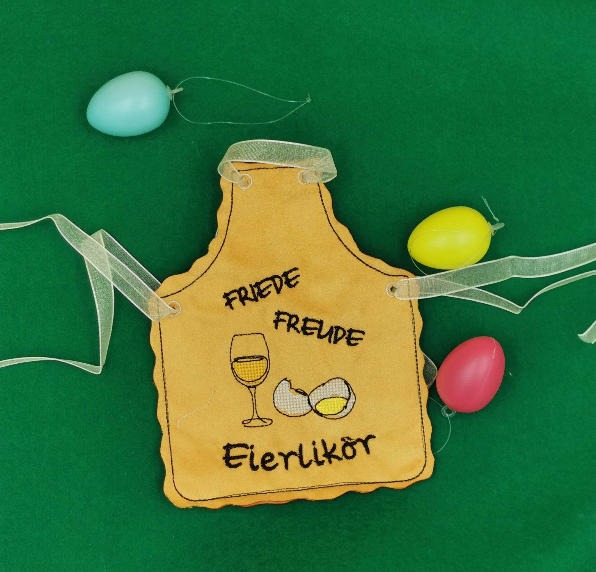 Stickdatei - ITH Flaschenschürzen Eierlikör (große Flaschen) - Sewando