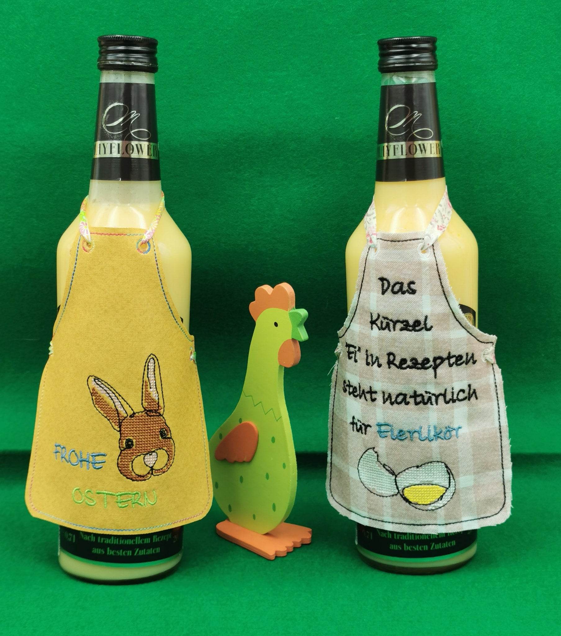 Stickdatei - ITH Flaschenschürzen Eierlikör (große Flaschen) - Sewando