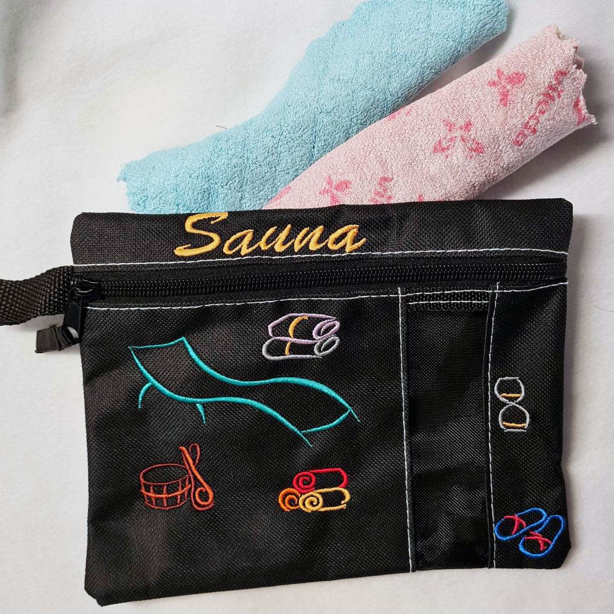 11x Stickdatei Sauna kleine Motive Satinstick - Sewando