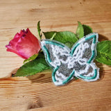 6x Stickdatei "Deko Falter" ITH Schmetterling mit Applikation