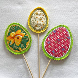 6x Stickdatei "Deko Ei" ITH mit Applikation
