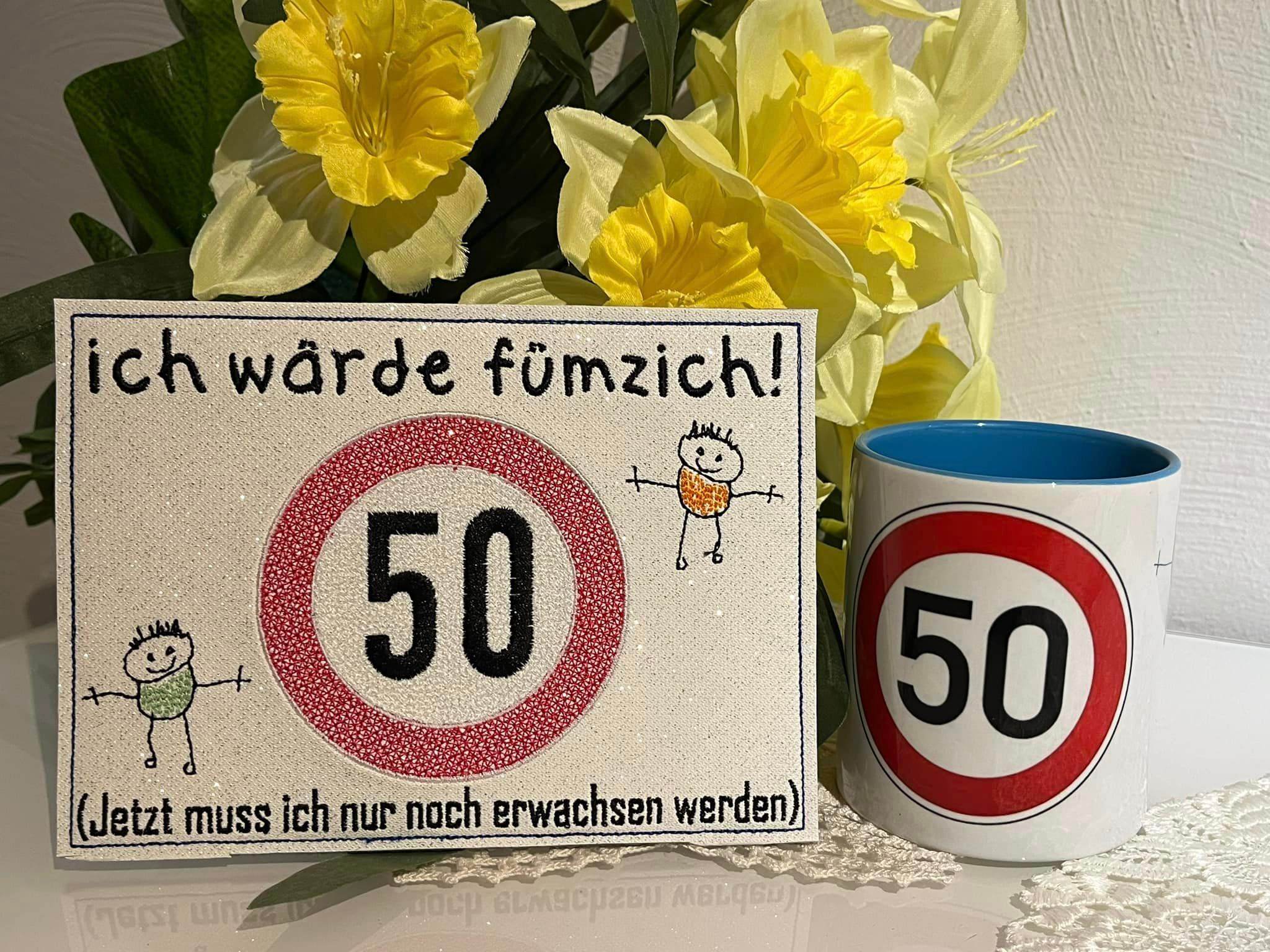 Stickdatei - Verkehrsschilder-Sprüche zum Geburtstag - Sewando