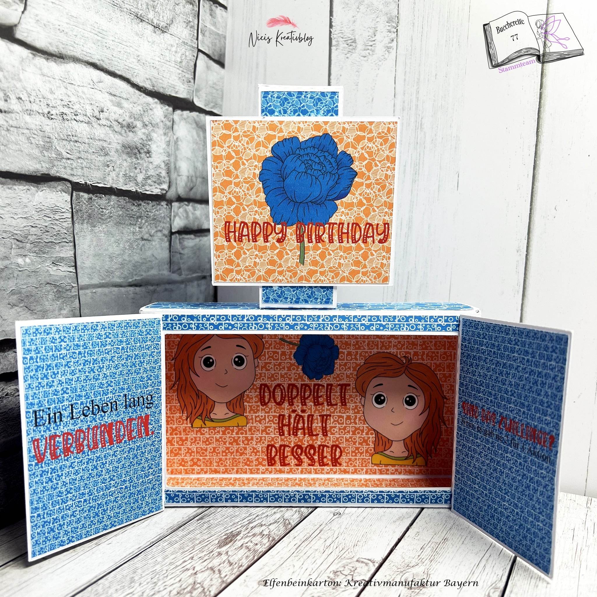 Plotterdatei Zwillinge mit Pfingstrose, Sublimation, Digistamp, Digipaper - Sewando