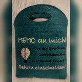 Stickdatei Spruch - Gehirn einschalten - Sewando