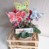 6x Stickdatei "Deko Falter" ITH Schmetterling mit Applikation