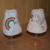 Stickdatei - Lampenschirm "Taube & Regenbogen"