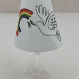 Stickdatei - Lampenschirm "Taube & Regenbogen"
