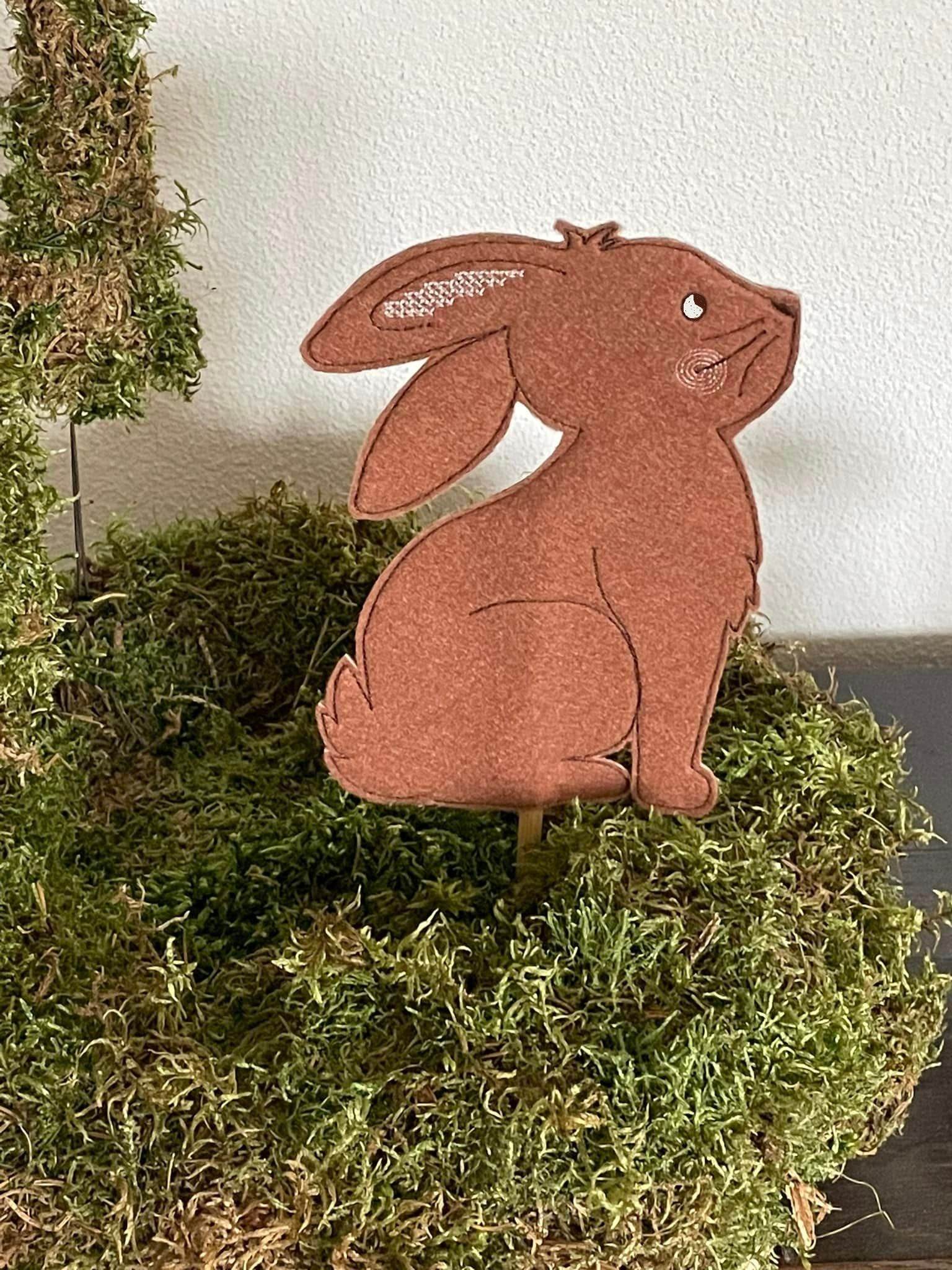 Stickdatei - ITH Blumenstecker Hase 13x18 cm - Sewando
