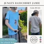Schnittmuster Basicshirt Shirt für Jungen Jamie Gr. 80-164 - Sewando