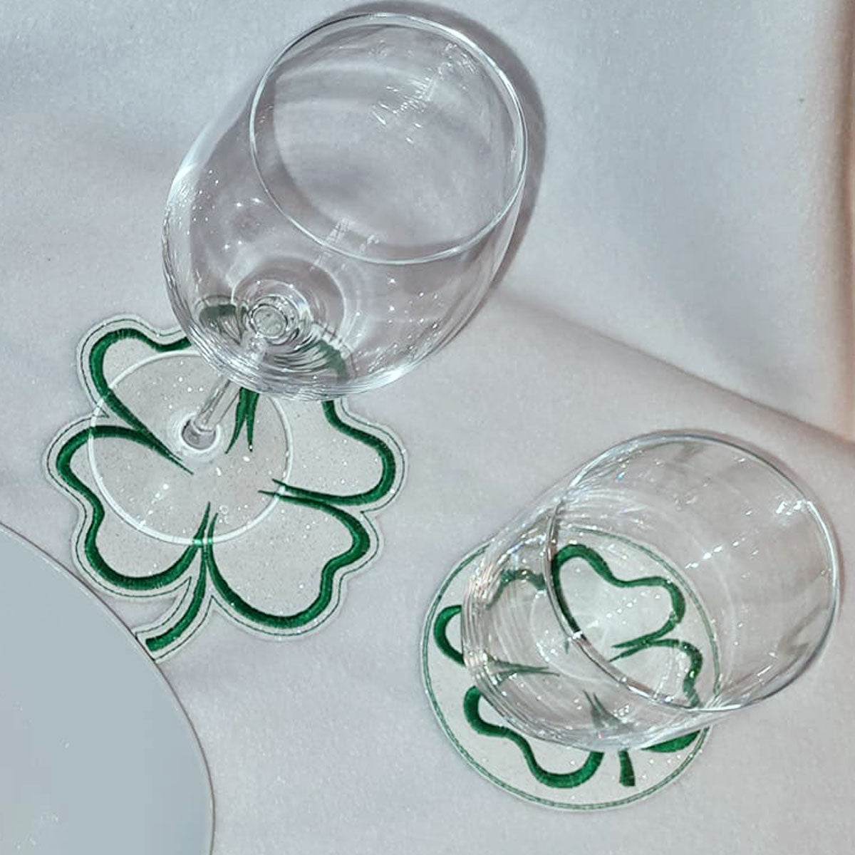 9x Stickdatei Kleeblatt Satinstick und ITH - Sewando