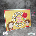 Plotterdatei Zwillinge mit Pfingstrose, Sublimation, Digistamp, Digipaper - Sewando