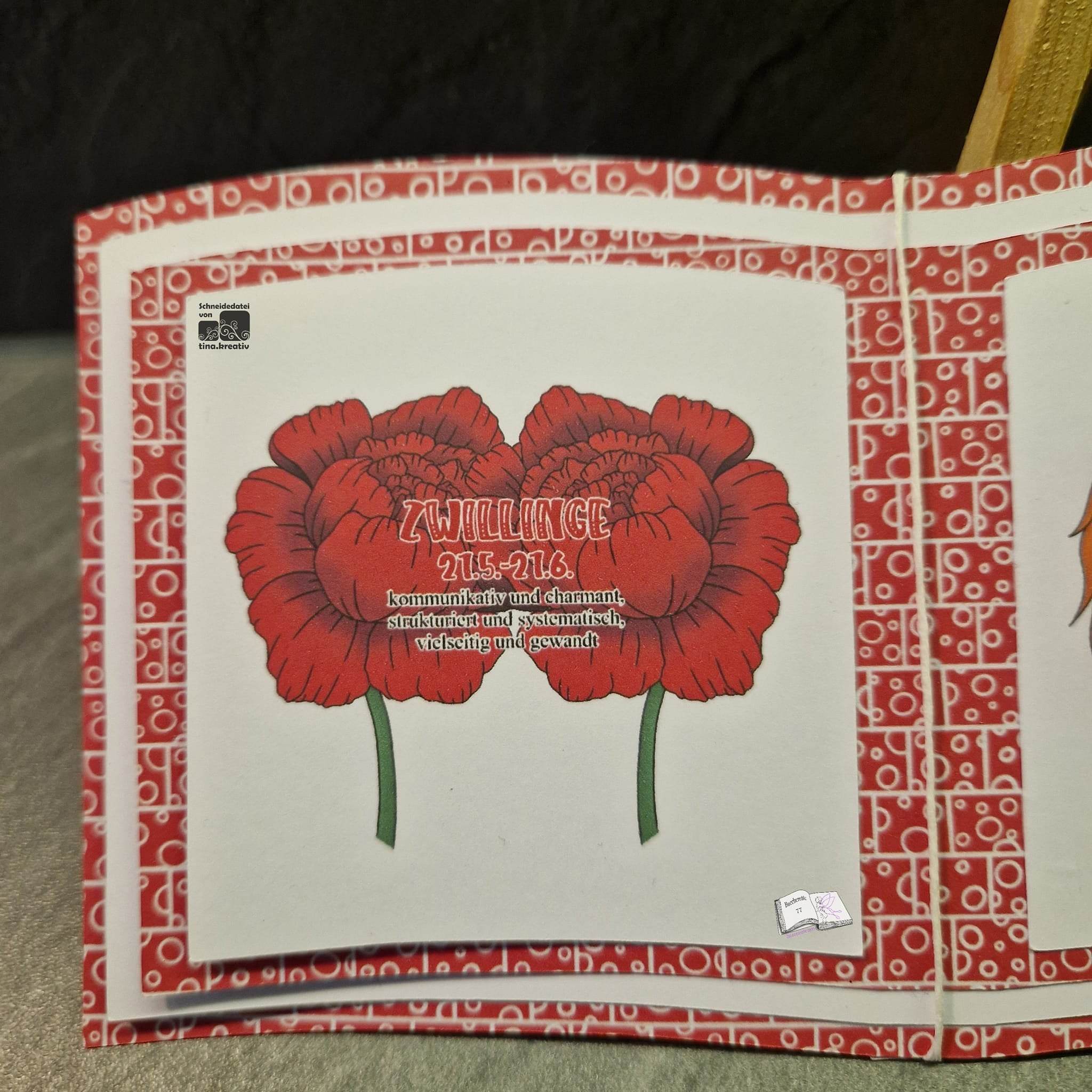 Plotterdatei Zwillinge mit Pfingstrose, Sublimation, Digistamp, Digipaper - Sewando