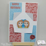 Digiset Zwillinge mit Pfingstrose, Prostamp, Plotten, Sublimation, Digistamp, Digipaper ! - Sewando
