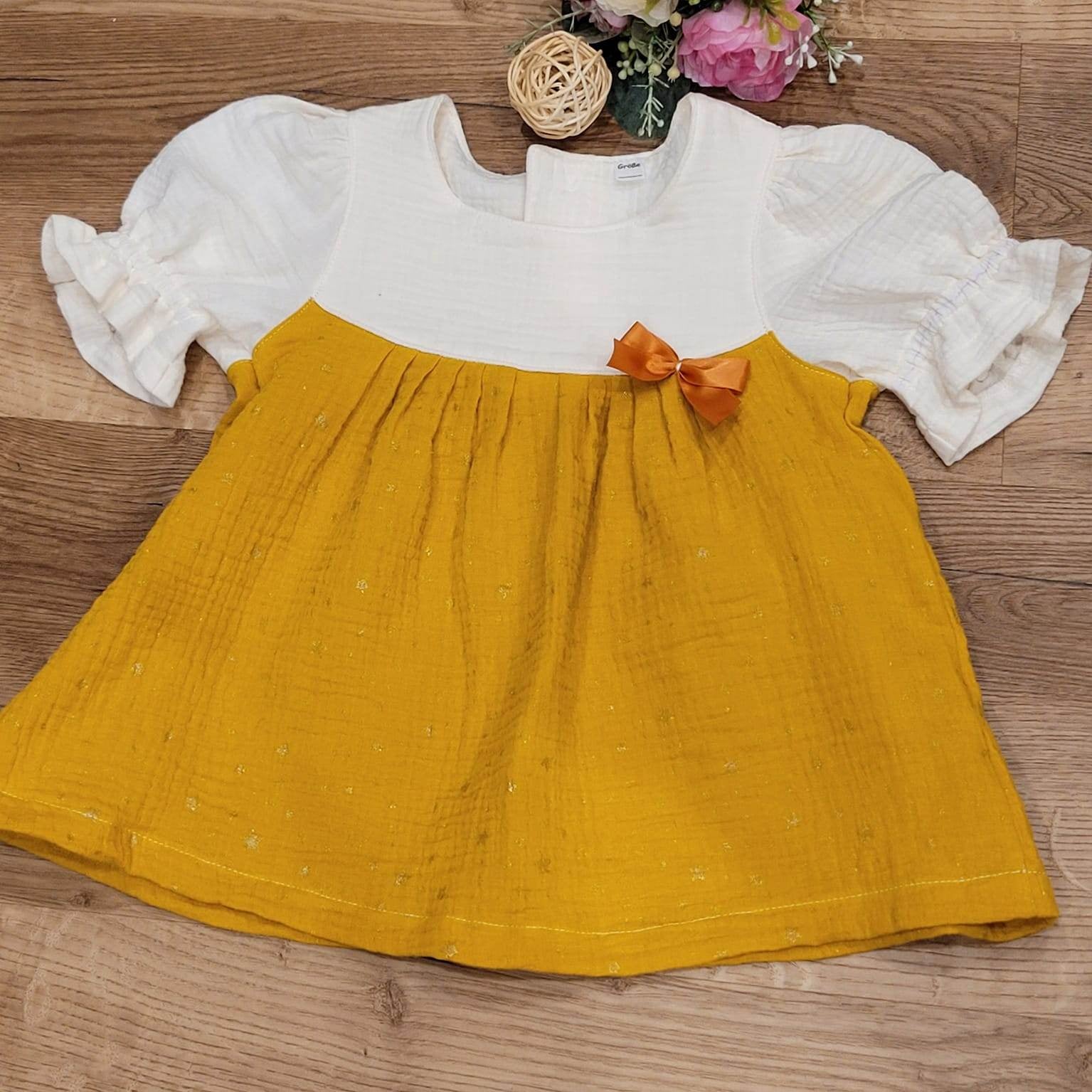 Schnittmuster Kleid, Tunika aus Webware mit Puffärmeln Amaia Gr. 80-140 - Sewando