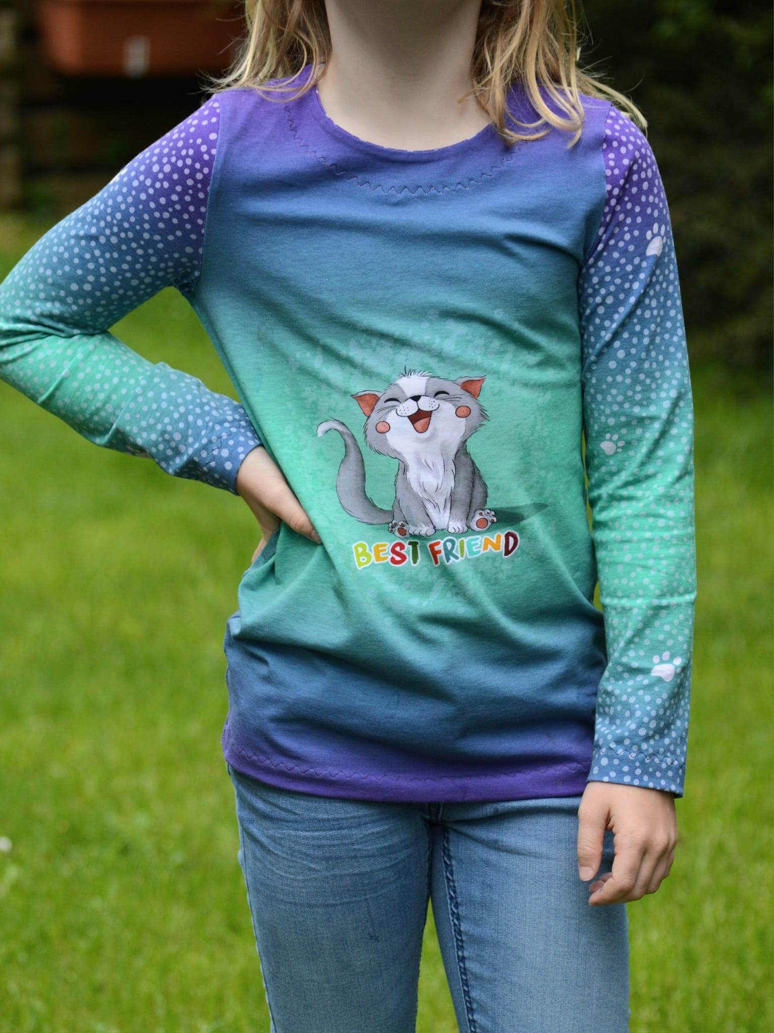 Schnittmuster Basicshirt Shirt für Mädchen Jamie Gr. 80-164 - Sewando